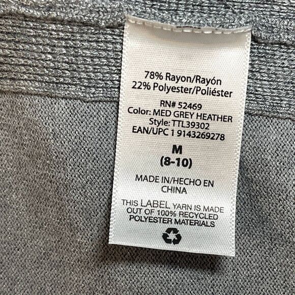 Time and Tru | Med Gray Heather Open- Front Cardigan Sweater | Medium (8… - Picture 11 of 12